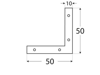 Планка ъглова за дограма NA5 50х50х10mm