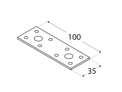 Планка права с широк отвор LP1L 100х35mm