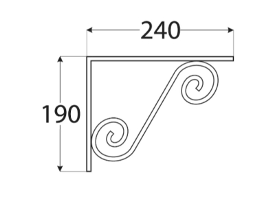 Панта декоративна ъглова ковано желязо Bl WOZ 240mm HB