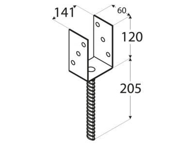 Skewer beam base PS140U/РS8 141х325х120mm