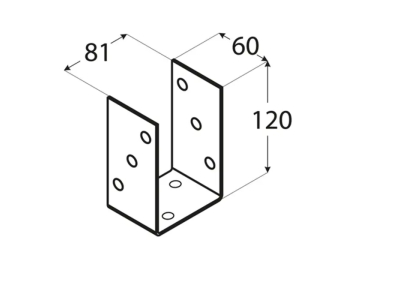 U-shaped beam base PSO80 81х120х60mm