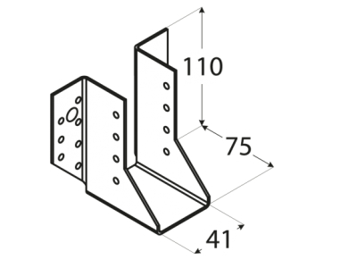 Plate heel for beam open WB5 41х110х75mm