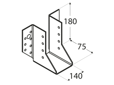 Plate heel for beam open WB37 140х180х75mm