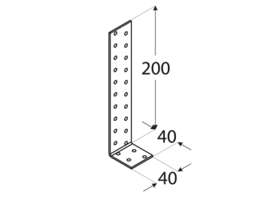 Plate angular multi-arm KK1 200х40х40mm
