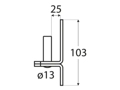 Панта носач с планка С Ø13х25 103х35mm