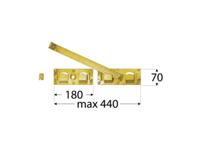 Latch WBR440 440x70mm with fastening