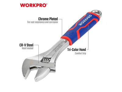 Adjustable Wrench 250 mm with Ergonomic Handle