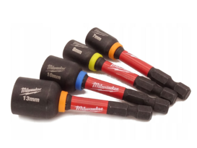 Комплект 4 ударни вложки Milwaukee SHOCKWAVE™ 1/4'' шестостен към ⌀ 7 / 8 / 10 / 13 - 4932492445