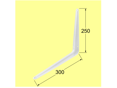 Corner console for countertop WS300 250х300mm white