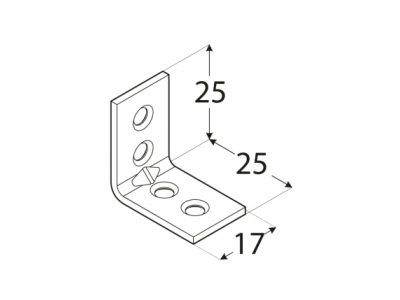 Планка ъглова тясна  KW1 25х25х17mm