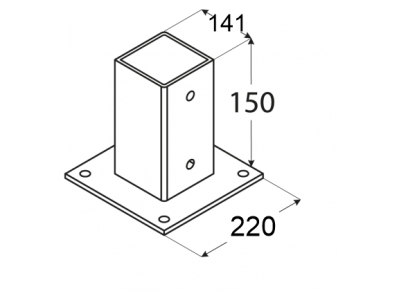 Base for a square beam PSP140 140х150х220mm