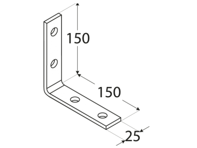 Plate angular narrow KW7 150х150х25mm