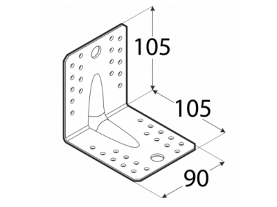 Plate corner reinforced KP2 105х105х90mm
