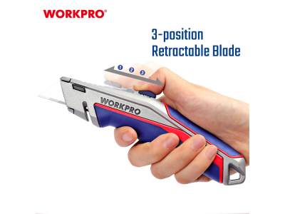 Utility knife, trapezoidal, with quick-change blade / 5 spare blades