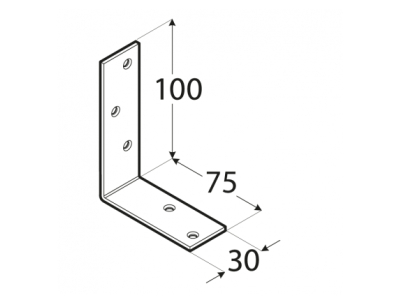 Планка ъглова KB1 100х75х30х3.0mm