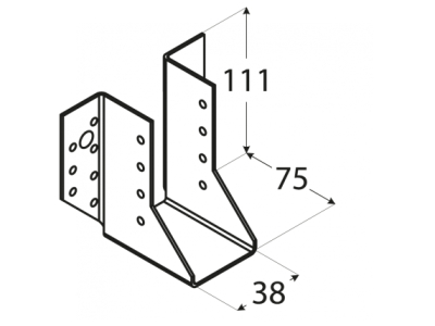 Plank heel for beam open WB2 38х111х75mm