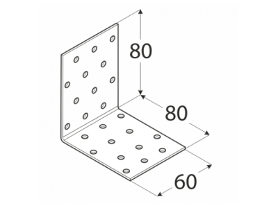 Plate angular KM8 80х80х60mm