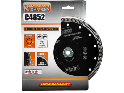 Диамантен диск за керамика 180x1,9х25,4/22,23mm  Segment height Richmann C4852