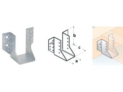 Plate heel for beam open WB26 80x120x75mm
