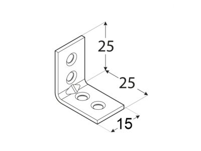Планка ъглова тясна  KW01 25х25х15mm