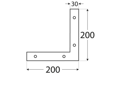 Планка ъглова за дограма NA2 200х200х30mm