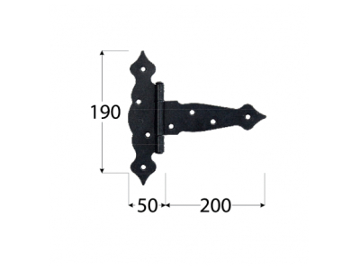 Hinge ZTO 200х50х190х2.5mm Bl