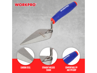 Bricklaying Trowel 150 mm, Pointed Tip, Ergonomic Handle