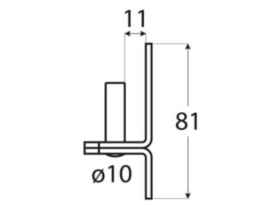 Панта носач с планка С Ø10х11 81х30х3.0mm