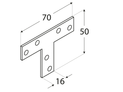 Plank T-shaped KT1 70х50х16mm