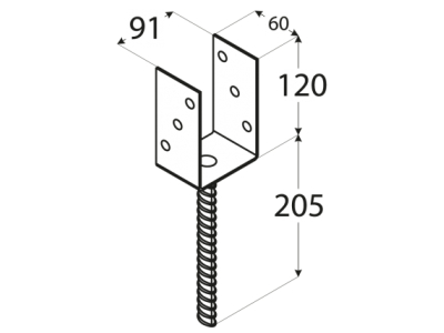 Skewer beam base PS90U/PS4 91х325х120mm