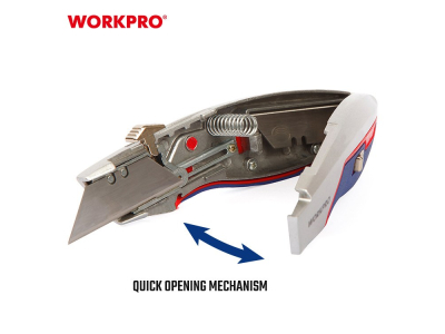 Trapezoid Utility Knife, Aluminum with Rubber Coating