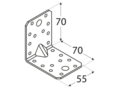 Планка ъглова усилена KP4 70х70х55mm