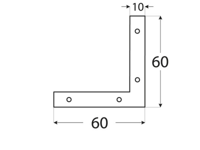 Планка ъглова за дограма NA6 60х60х10mm