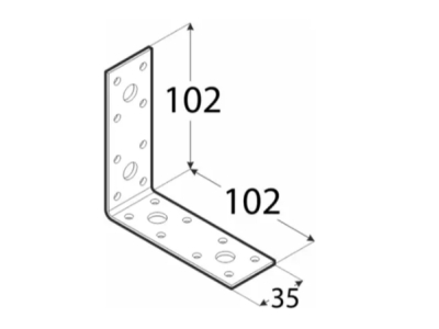 Corner plank with a wide opening KL6-1 102х102х35х2.5mm