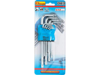 Имбусни ключове Torx с отвор Т10-Т50 9 броя комплект Richmann C6613