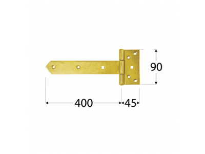 Decorative hinge for a gate ZB 400 400х45х90х3.0mm Zn