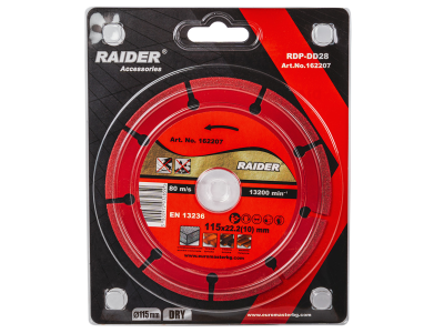 Raider Diamond disc DRY 115x22.2mm 10mm RDP-DD28
