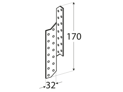 Connecting plate right LK1L 32х170mm