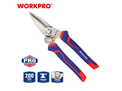 Universal CR-V sheet metal shears, 200 mm, with a serrated cutting edge