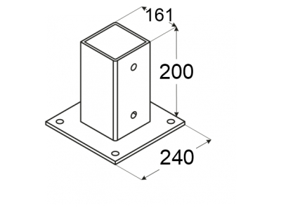 Base for a square beam PSP160 161х200х220х2.5mm