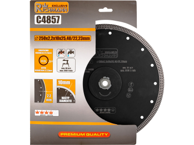 Диамантен диск за керамика 250x2,2х25,4/22,23mm  Segment height Richmann C4857