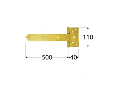 Панта за порта права  ZBW 500х40х110х4.0mm