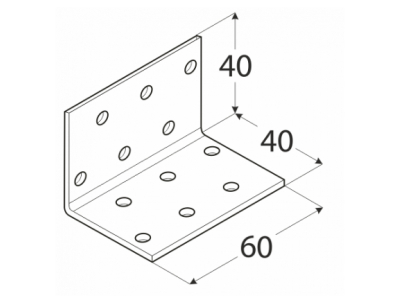 Plate angular KM2 40x40x60mm