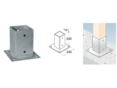 Base for a square beam PSP160 161х200х220х2.5mm