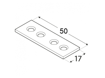 Планка права усилена LW1 50х17mm