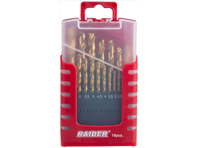 Raider Свредла за метал 19бр ø1.0-10mm HSS + TIN комплект