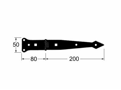 Hinge ZBP 200х80х50х2.5mm Bl
