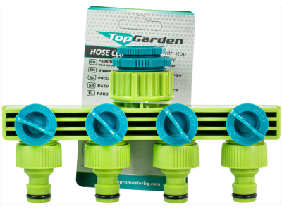 Raider Разклонител 4 изхода със стоп 1/2"-3 /4" TG