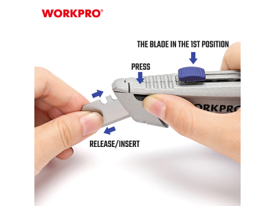 Utility knife, trapezoidal, with quick-change blade / 5 spare blades