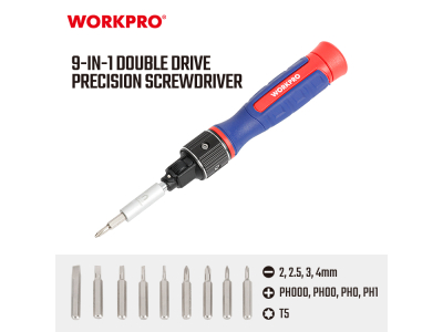 Мултифункционална тресчотна отвертка 9 в 1 с механизъм Double Drive